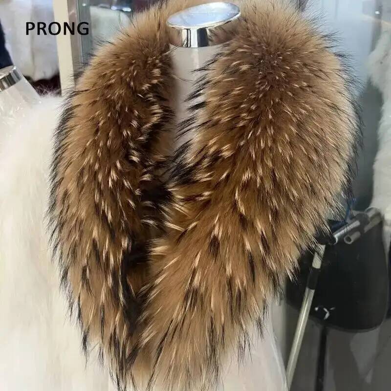 Winter Clothing Gear - Doğal rakun kürk yaka gerçek kürk