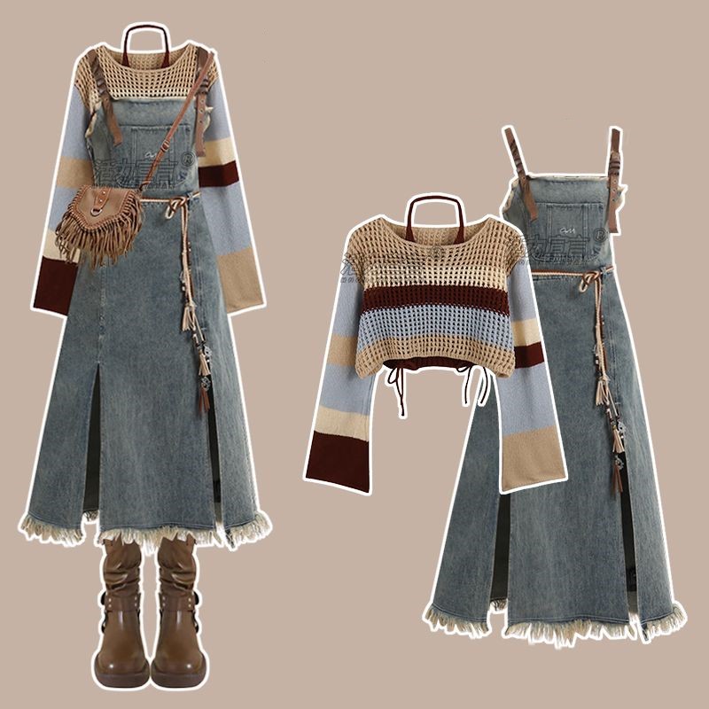 Winter Clothing Ladies - 2026 İlkbahar Yeni Vintage Kot Etek