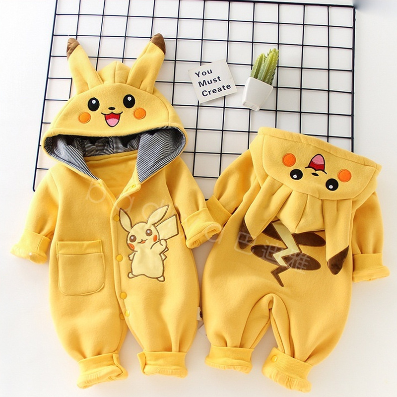Winter Clothing Kids - Karikatür Cep Canavarları Bebek Pijama Yenidoğan