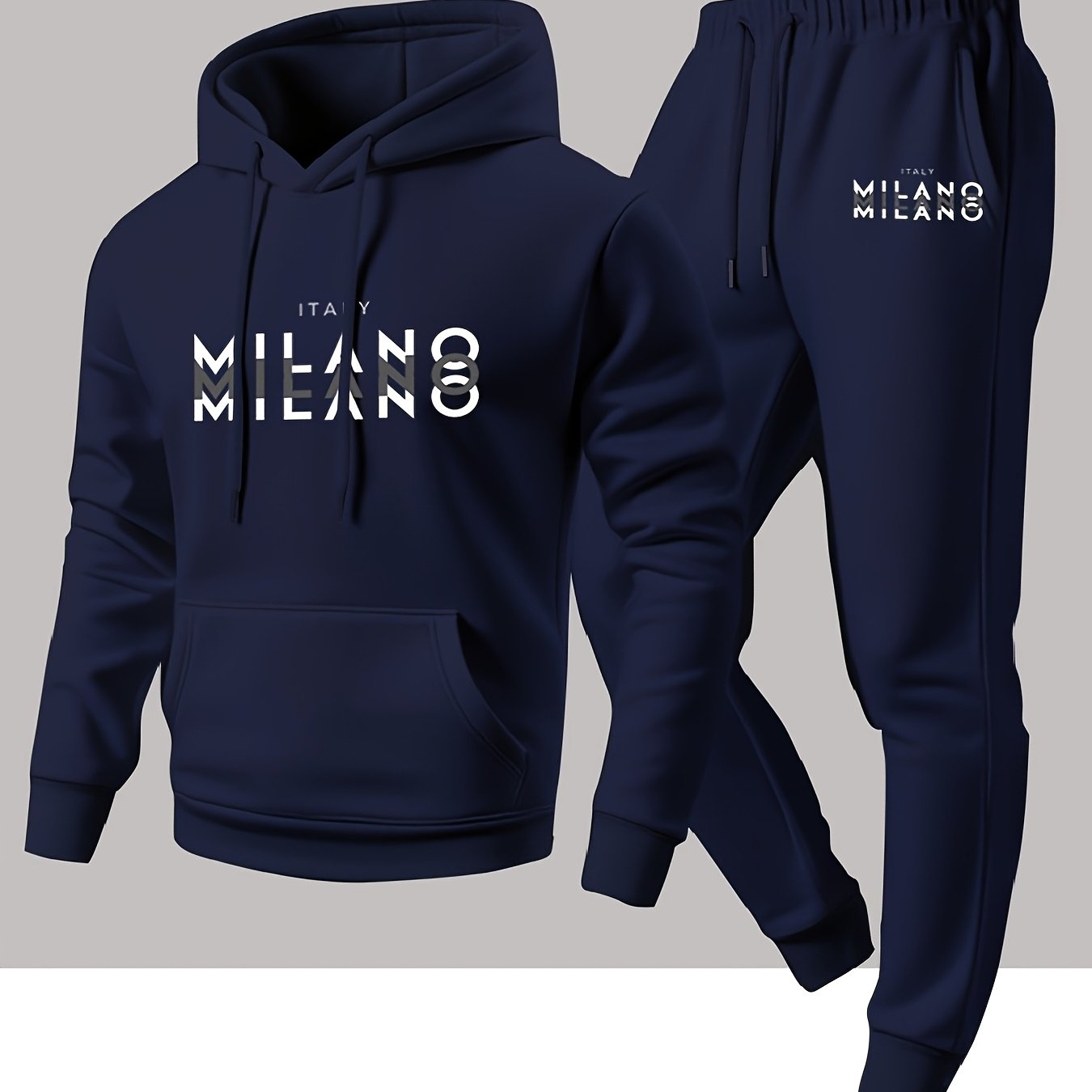 Winter Clothing Gear - Trendy Erkek İtalyan Milan Harf Desenli