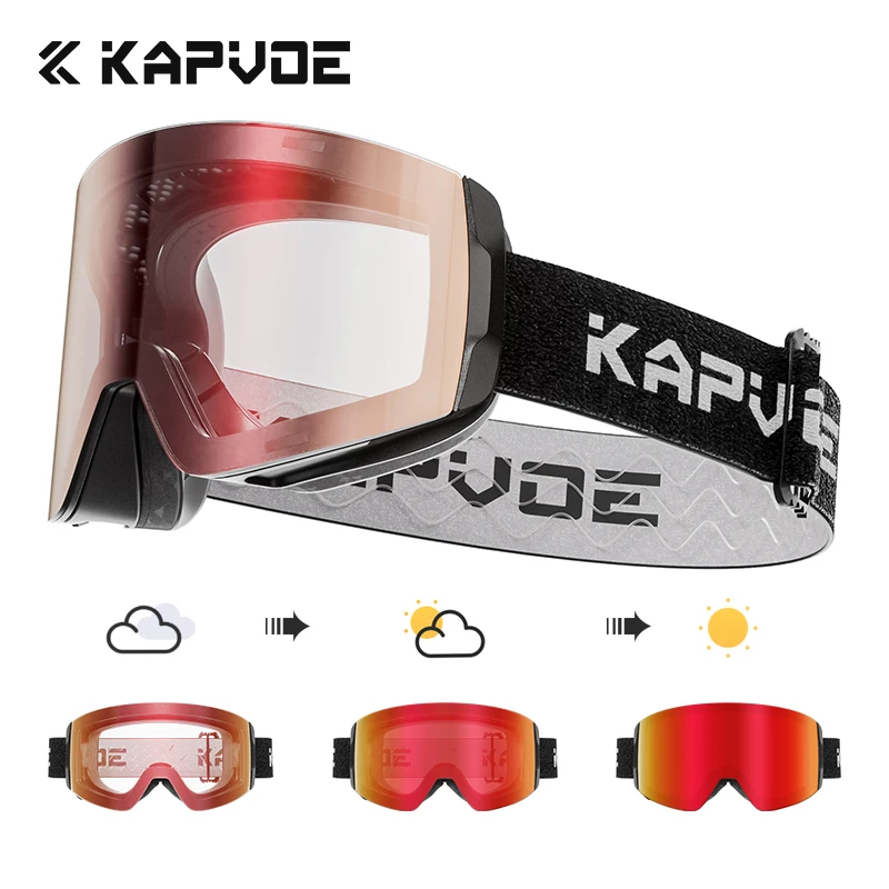 Snow Goggle Uv - KAPVOE Manyetik Kar Gözlüğü Çift Katmanlı