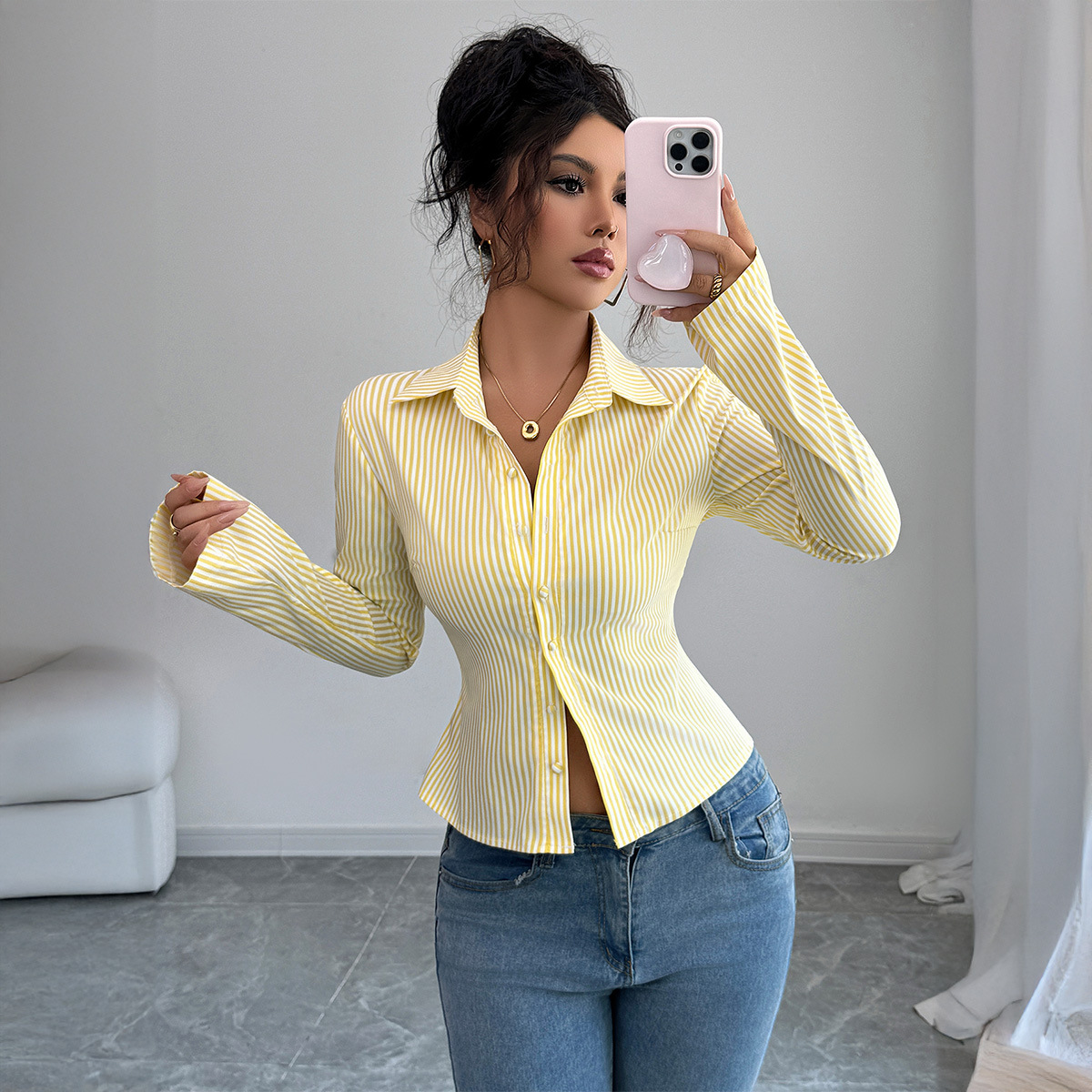 Günlük Basit Çizgili Uzun koll - Winter Clothing Dress Up incelemesi ve fiyatı