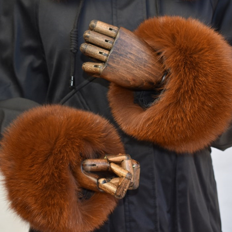 Kadınlar için tilki kürk manşe - Winter Clothing Deals incelemesi ve fiyatı