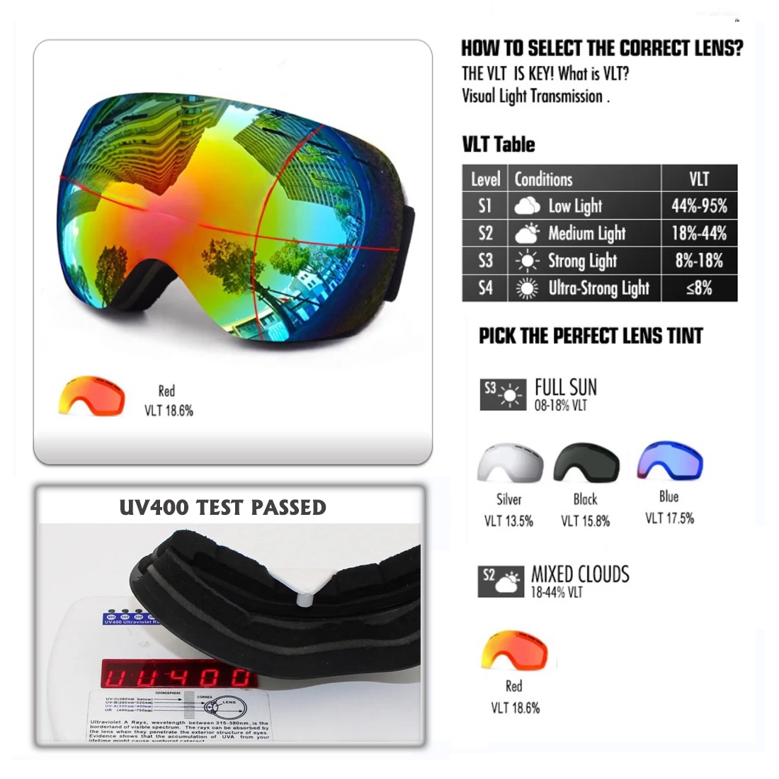 Kar gözlüğü Erkek Kadın Açık A - Snow Goggle Uv incelemesi ve fiyatı